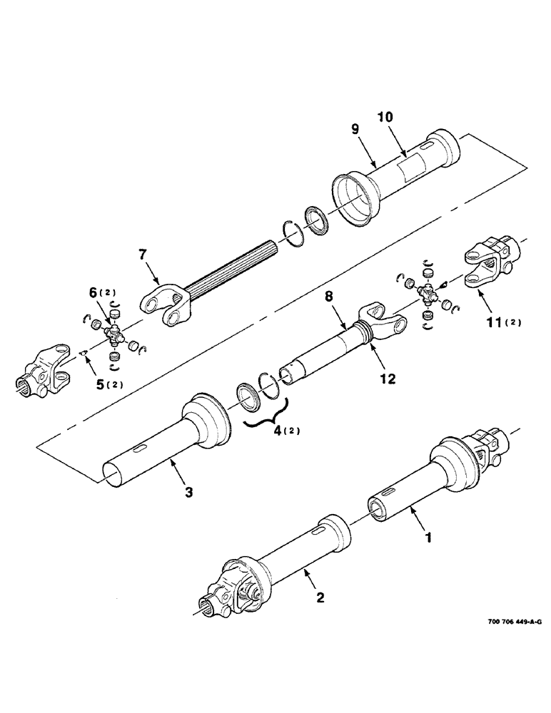 Схема запчастей Case IH 8580 - (02-10) - DRIVELINE ASSEMBLY, IMPLEMENT, 1000 RPM-TYPE 3 Driveline