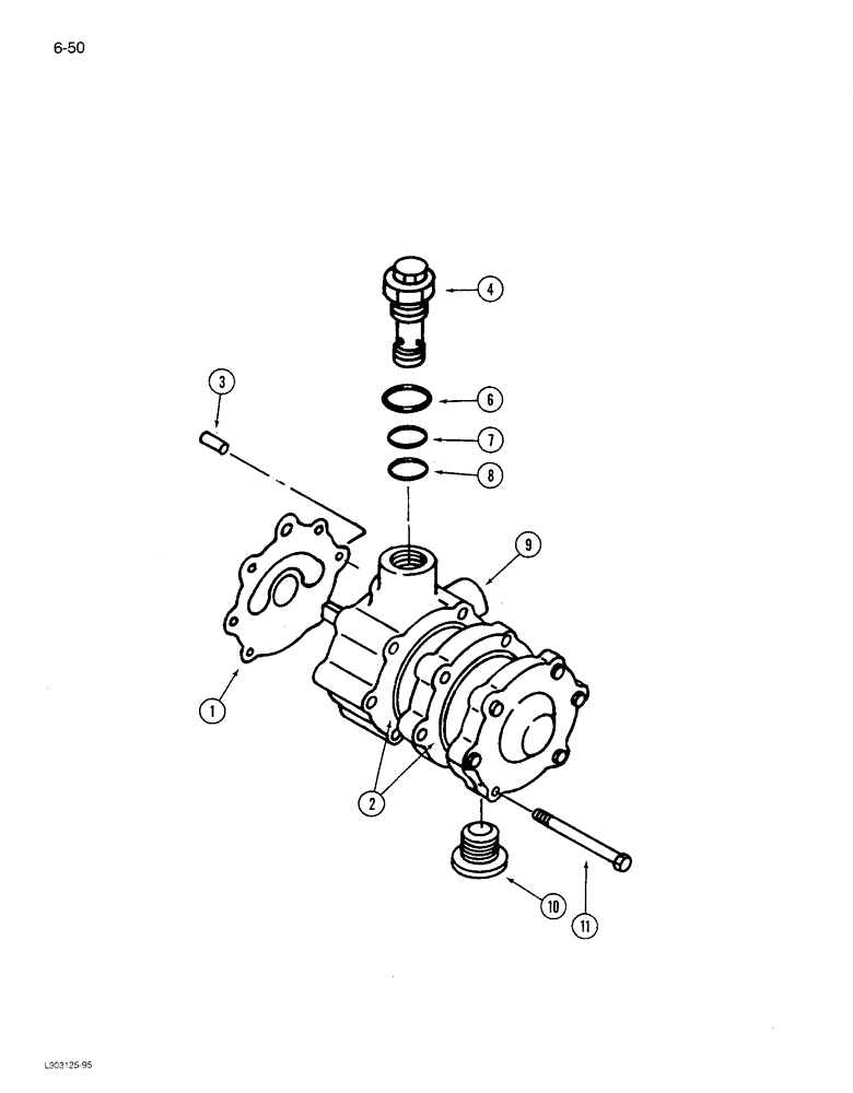 Схема запчастей Case IH 1680 - (6-050) - HYDROSTATIC PUMP ASSEMBLY, CHARGE PUMP (16 GPM) (03) - POWER TRAIN