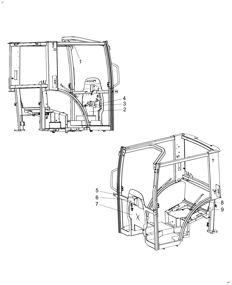 Схема запчастей Case IH FARMALL 55C - (90.160.AF) - CAB FINISHING GROUP (90) - PLATFORM, CAB, BODYWORK AND DECALS