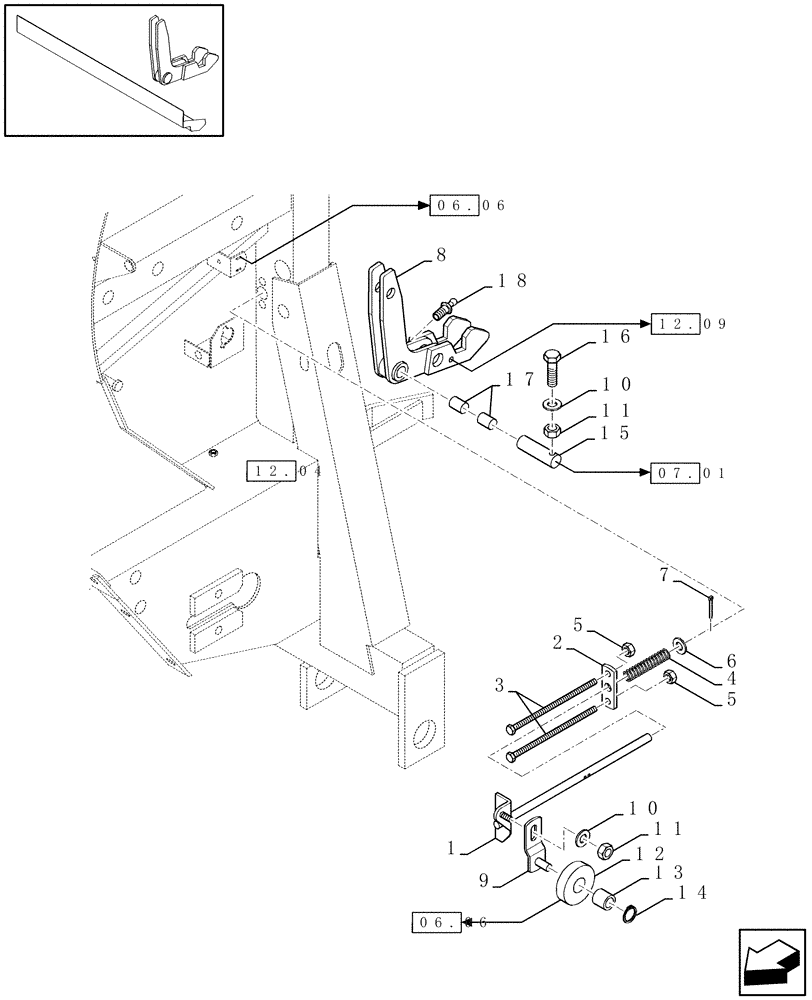 Схема запчастей Case IH RBX341 - (12.07[01]) - FRAME AND ATTACHMENTS (12) - MAIN FRAME