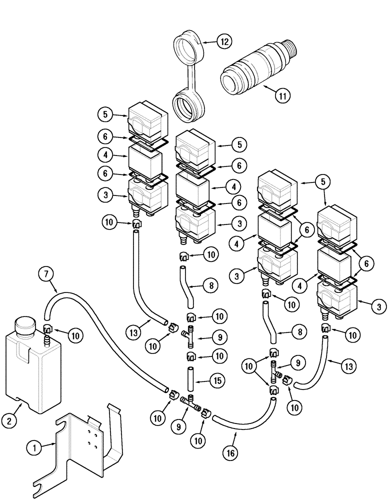 Схема запчастей Case IH MX150 - (08-43) - HYDRAULIC COUPLINGS AND COLLECTORS (35) - HYDRAULIC SYSTEMS