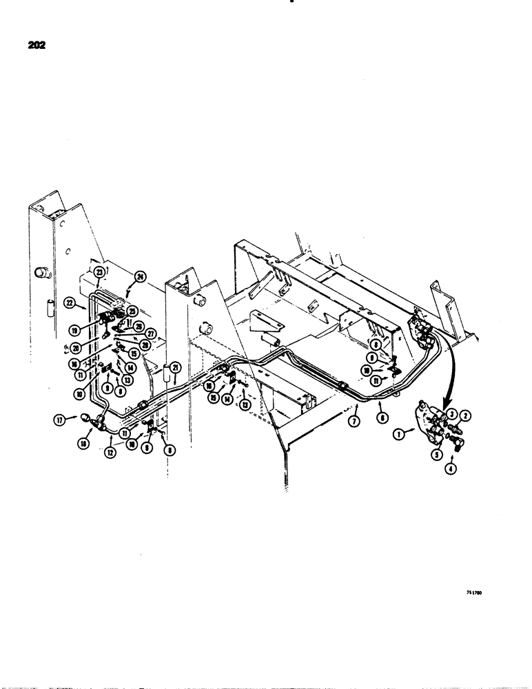 Схема запчастей Case IH 1845 - (202) - AUXILIARY HYDRAULIC CIRCUITS, FRONT HYDRAULIC CIRCUIT WITHOUT SELECTOR VALVE (35) - HYDRAULIC SYSTEMS