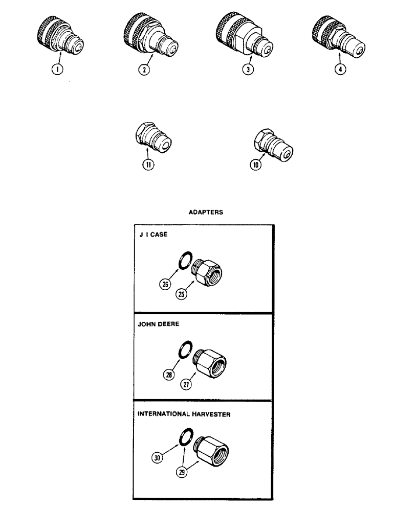 Схема запчастей Case IH 2470 - (410) - QUICK DISCONNECT ADAPTERS (09) - CHASSIS/ATTACHMENTS