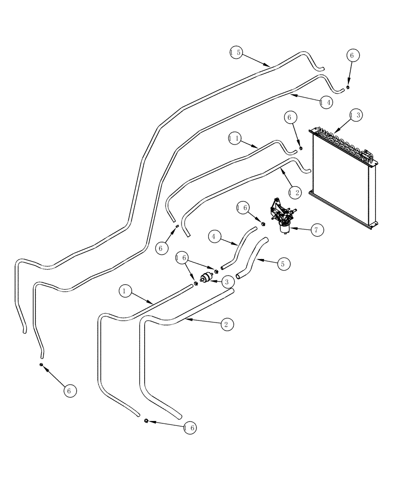 Схема запчастей Case IH MX270 - (03-25) - FUEL LINES, MX240, MX270 (03) - FUEL SYSTEM