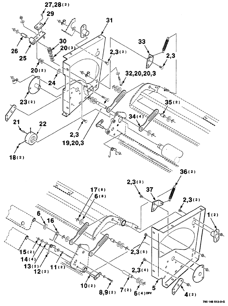 Схема запчастей Case IH RS561A - (7-028) - MESH WRAP FRAME ASSEMBLY,  LOWER (12) - MAIN FRAME