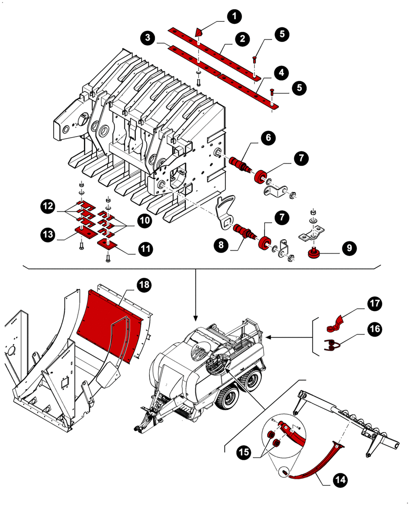 Схема запчастей Case IH LB433R - (00.00LB025[01]) - MAINTENANCE PARTS, PLUNGER AND PLUNGER ROLLERS, NEEDLES (00) - GENERAL