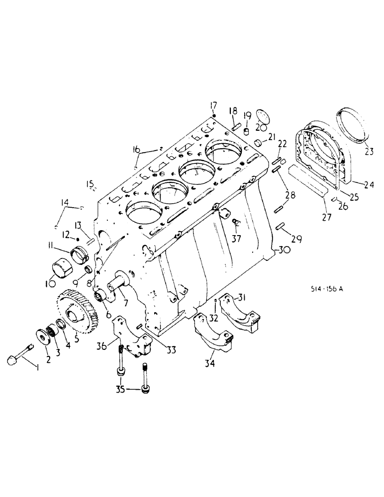 Схема запчастей Case IH 784 - (12-058) - CRANKCASE AND RELATED PARTS Power