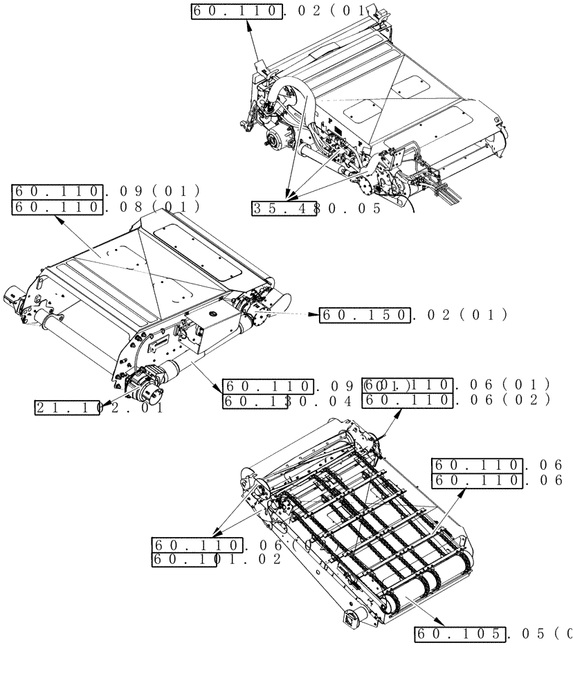 Схема запчастей Case IH 7010 - (60.000.00) - SECTION INDEX - PRODUCT FEEDING (60) - PRODUCT FEEDING