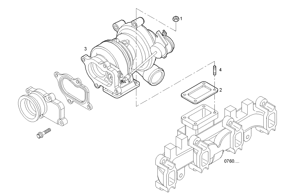 Схема запчастей Case IH F4BE0484F D606 - (2400.218) - TURBOCHARGER 