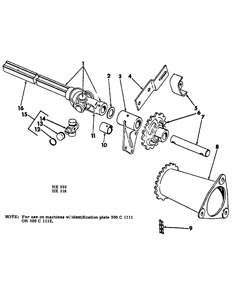 Схема запчастей Case IH 300 - (10-13) - LAND WHEEL GRAIN DRIVE AND UNIVERSAL 