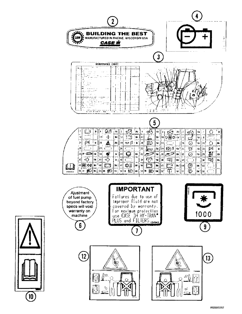 Схема запчастей Case IH MX200 - (9-158) - DECALS, SPANISH (09) - CHASSIS/ATTACHMENTS