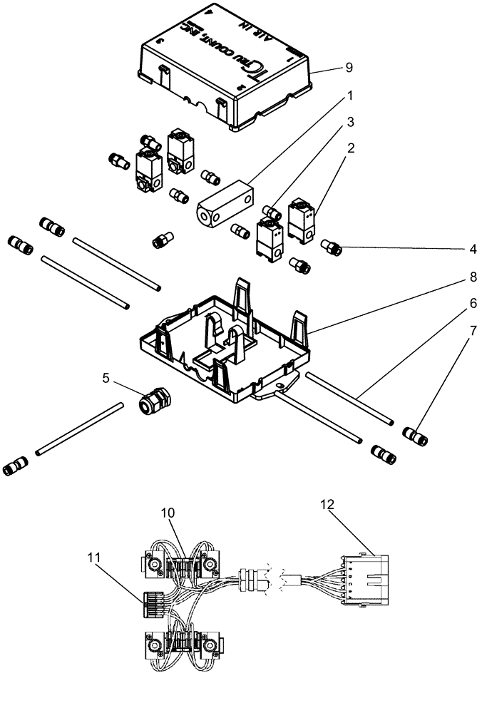 Схема запчастей Case IH 1265 - (75.110.19[02]) - ACCUROW - VALVE ASSEMBLY, AIR CLUTCH (75) - SOIL PREPARATION