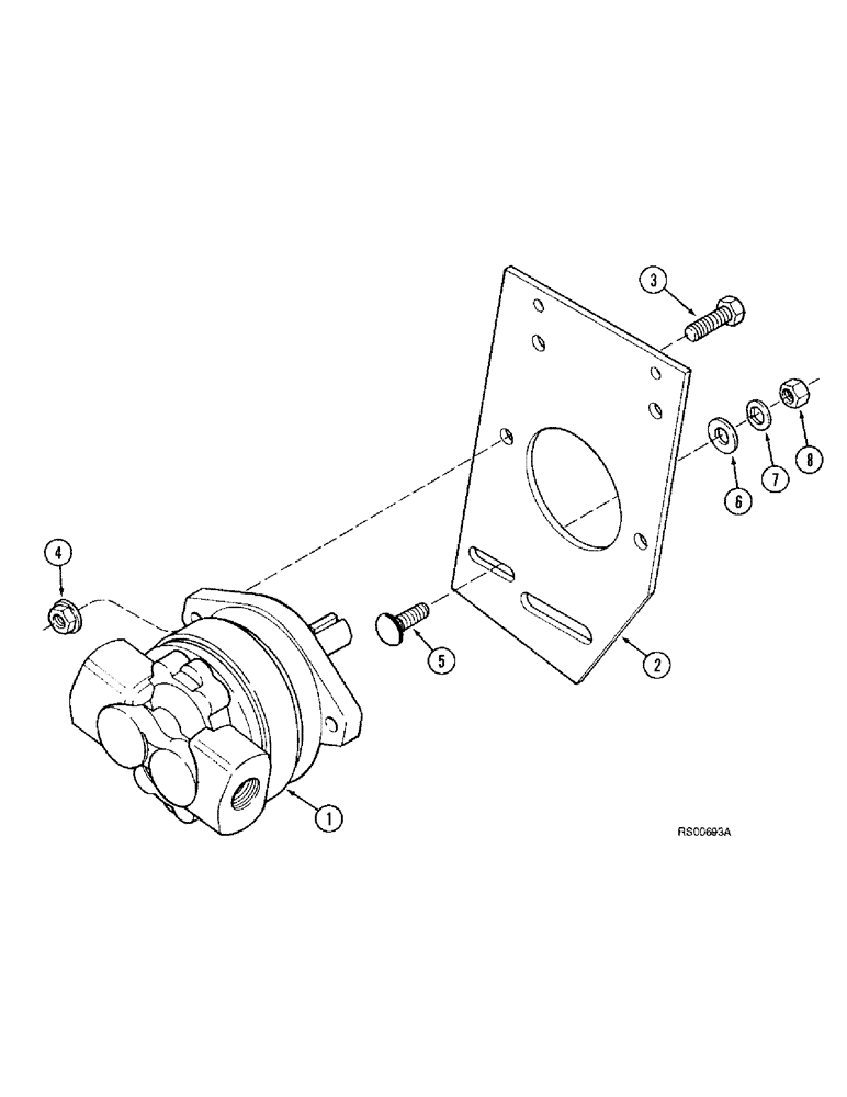 Схема запчастей Case IH 1680 - (8-52) - HYDRAULIC REEL DRIVE PUMP MOUNTING (07) - HYDRAULICS