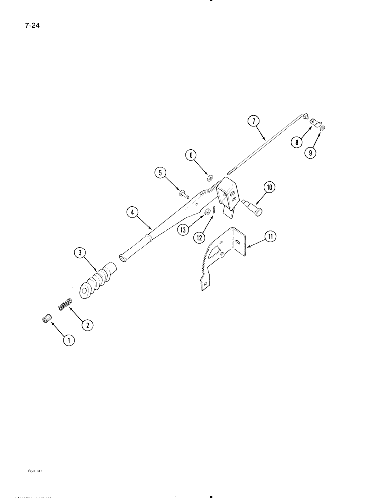 Схема запчастей Case IH 695 - (7-24) - PARK BRAKE HAND LEVER, TWO WHEEL DRIVE TRACTOR WITHOUT CAB (07) - BRAKES