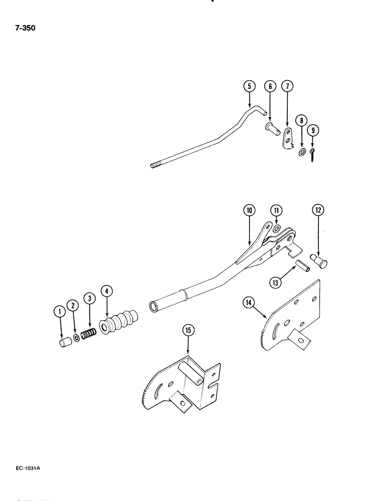 Схема запчастей Case IH 885 - (7-350) - PARK BRAKE HAND LEVER, HEAVY DUTY (07) - BRAKES