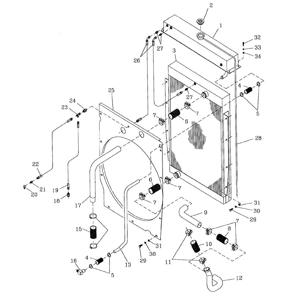 Схема запчастей Case IH AUSTOFT - (C03-01) - WATER RADIATOR Engine & Engine Attachments