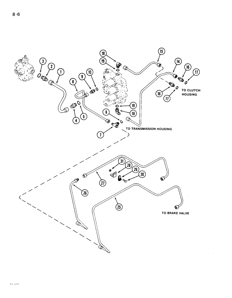 Схема запчастей Case IH 1896 - (8-06) - POWER SHIFT CONTROL CIRCUIT (08) - HYDRAULICS