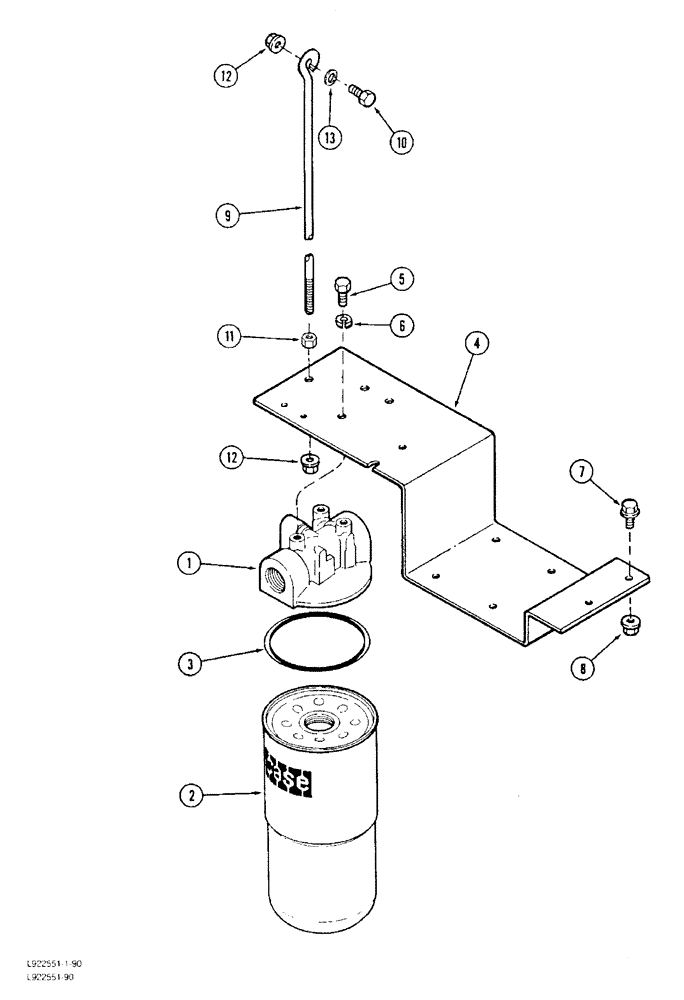 Схема запчастей Case IH 1640 - (8-012) - HYDRAULIC RETURN FILTER, P.I.N. JJC0097190 AND AFTER (07) - HYDRAULICS