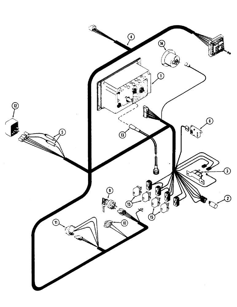 Схема запчастей Case IH 2870 - (076) - INSTRUMENT PANEL WIRING, USED P.I.N. 8825418 AND AFTER (04) - ELECTRICAL SYSTEMS