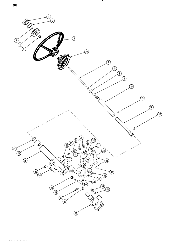 Схема запчастей Case IH 1090 - (096) - ADJUSTABLE STEERING COLUMN (05) - STEERING