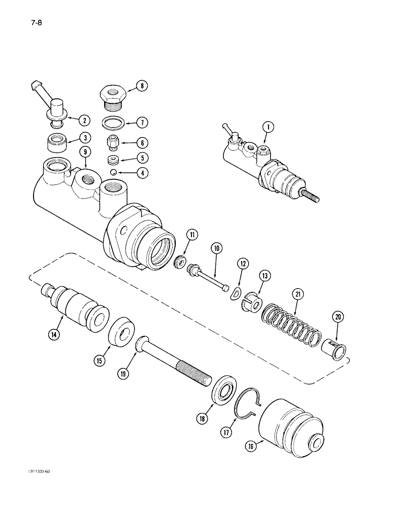 Схема запчастей Case IH 1640 - (7-08) - MASTER BRAKE CYLINDER (5.1) - BRAKES