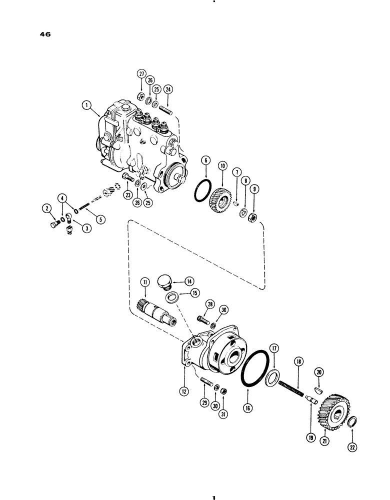 Схема запчастей Case IH 730 SERIES - (046) - INJECTION PUMP AND DRIVE, 267 AND 301 DIESEL ENGINES (03) - FUEL SYSTEM