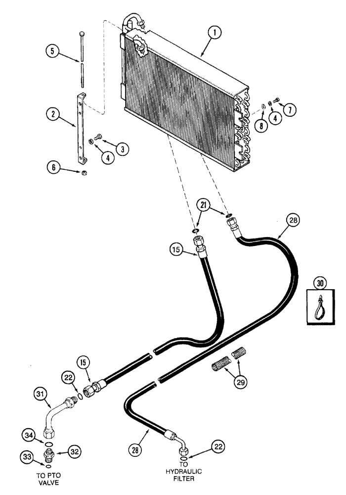 Схема запчастей Case IH 7210 - (5-014) - HYDRAULIC OIL COOLER (05) - STEERING