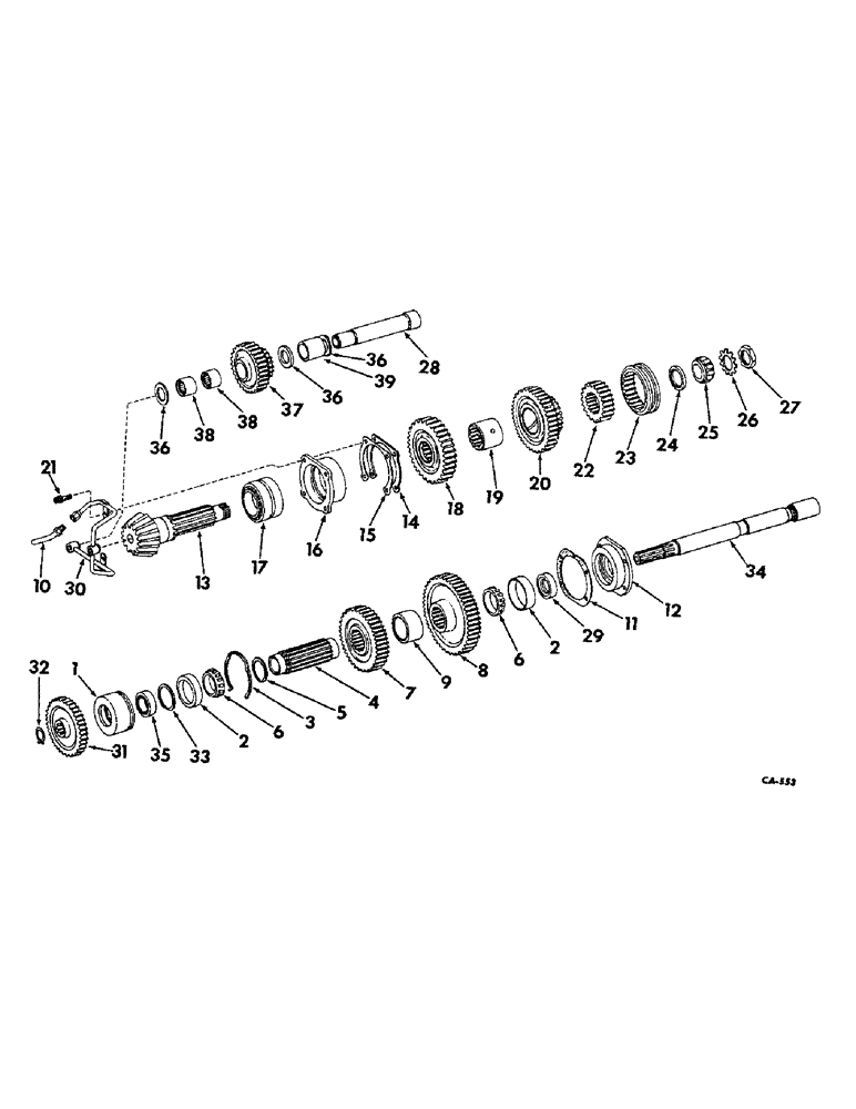 Схема запчастей Case IH 1026 - (07-13) - DRIVE TRAIN, RANGE TRANSMISSION, IN REAR FRAME (04) - Drive Train