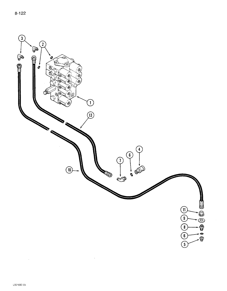 Схема запчастей Case IH 1680 - (8-122) - REEL FORE AND AFT SYSTEM, P.I.N. JJC0047301 THROUGH JJC0117060 (07) - HYDRAULICS