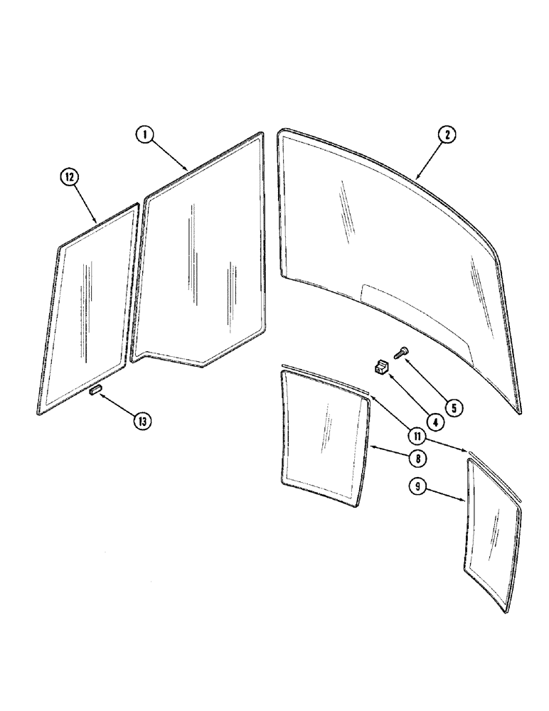 Схема запчастей Case IH 8920 - (9-088) - CAB, WINDSHIELD, DOOR AND LEFT REAR WINDOW (09) - CHASSIS/ATTACHMENTS