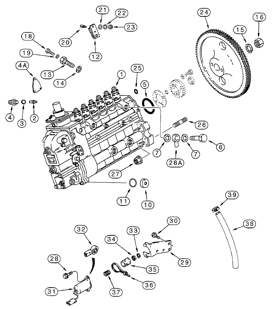 Схема запчастей Case IH 7230 - (3-032) - FUEL INJECTION PUMP AND DRIVE, 6T-830 EMISSIONS CERTIFIED ENGINE, TRACTOR PIN JJA064978 AND AFTER (03) - FUEL SYSTEM