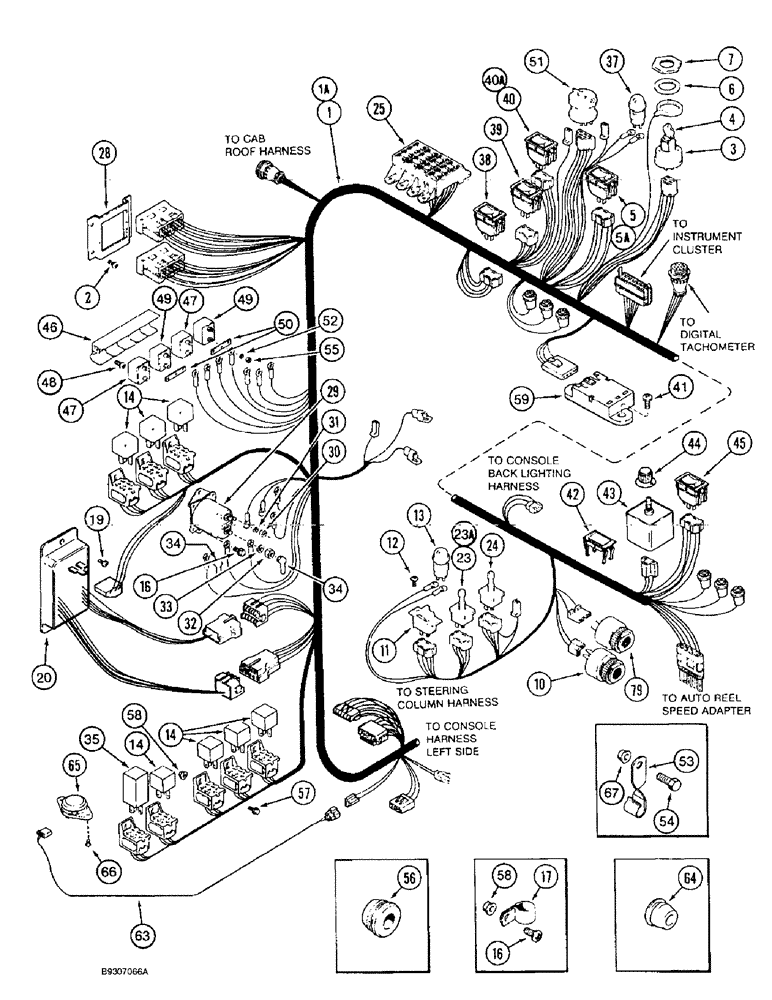 Схема запчастей Case IH 1644 - (4-06) - CONSOLE HARNESS, RIGHT HAND SIDE (06) - ELECTRICAL