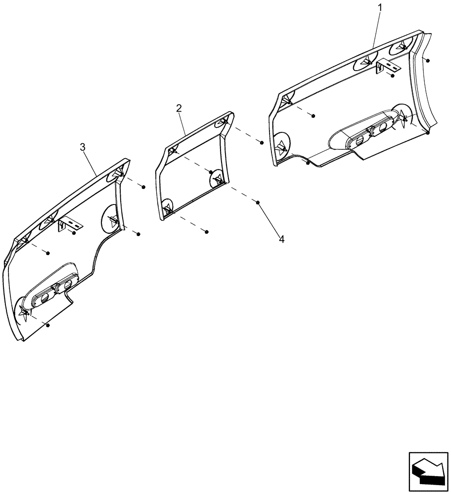 Схема запчастей Case IH 7130 - (90.114.13) - TRIM PANELS, REAR (90) - PLATFORM, CAB, BODYWORK AND DECALS