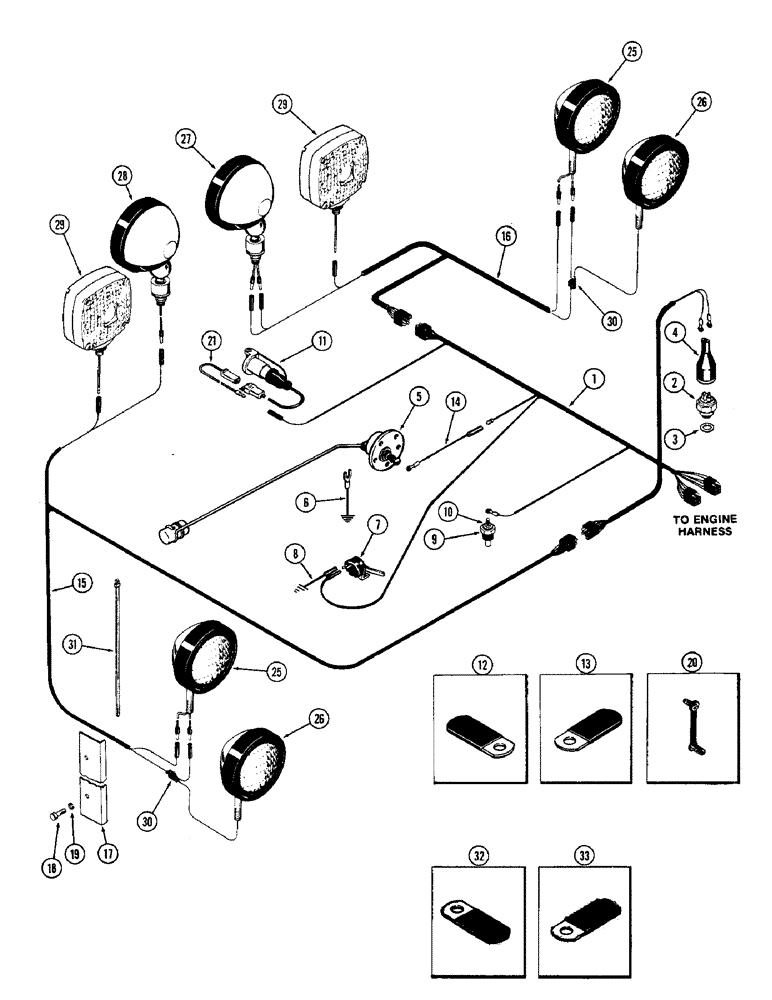 Схема запчастей Case IH 1370 - (084) - TRANSMISSION HARNESS, USED PRIOR TO P.I.N. 8753831 (04) - ELECTRICAL SYSTEMS