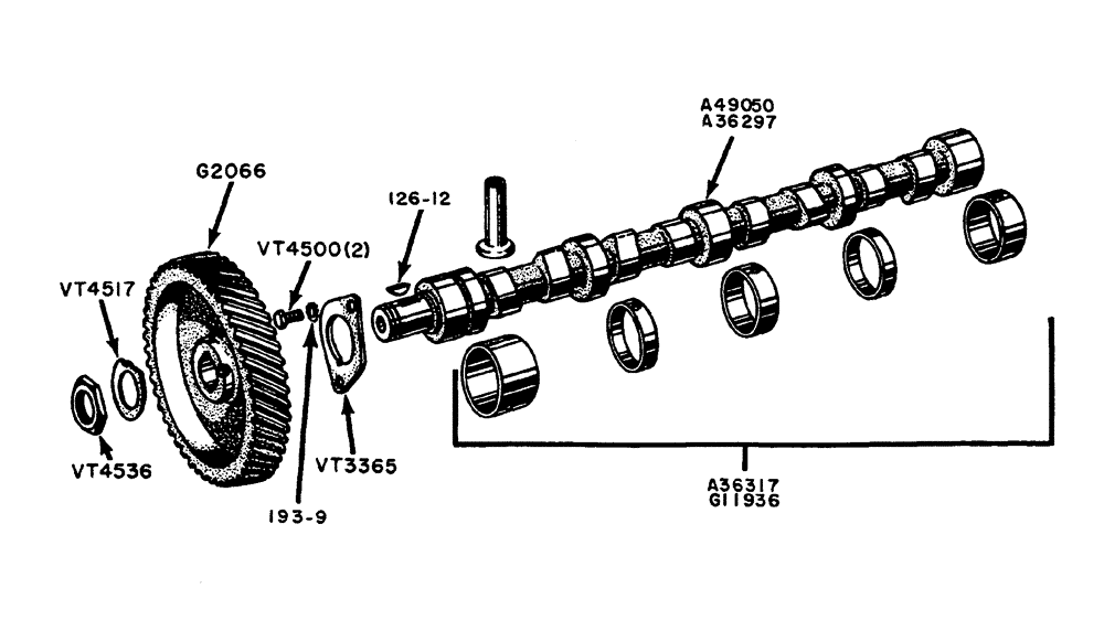 Схема запчастей Case IH 630 - (027) - CAMSHAFT (02) - ENGINE