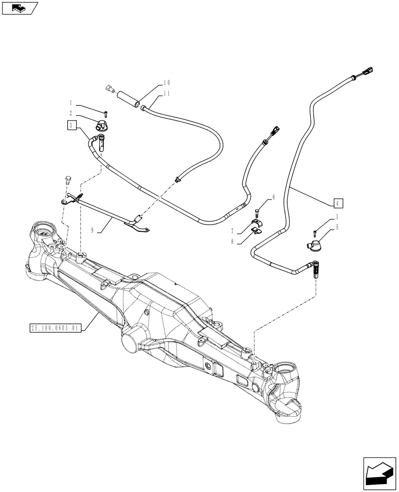 Схема запчастей Case IH PUMA 230 - (55.418.0901[01]) - ABS SYSTEM - 4WD FRONT AXLE WITH SUSPENSION AND BRAKES - SENSOR AND RELATED PARTS (VAR.743964) (55) - ELECTRICAL SYSTEMS