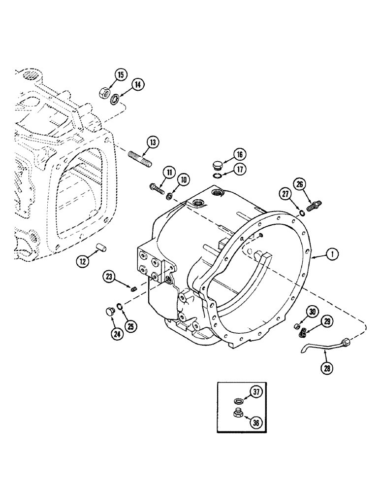 Схема запчастей Case IH 2096 - (6-142) - POWER SHIFT TRANSMISSION, CLUTCH HOUSING (06) - POWER TRAIN