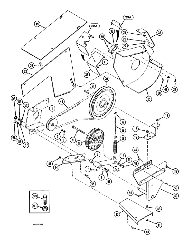 Схема запчастей Case IH 1682 - (9-014) - REEL OR PICKUP DRIVE (09) - CHASSIS ATTACHMENTS