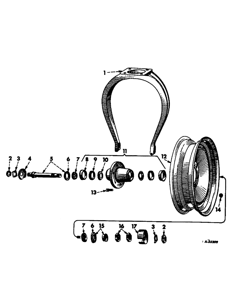 Схема запчастей Case IH 21206 - (L-04) - WHEELS AND WHEEL WEIGHTS, SINGLE FRONT WHEEL, FARMALL TRACTOR WITH 20 INCH WHEELS Wheels & Wheel Weights