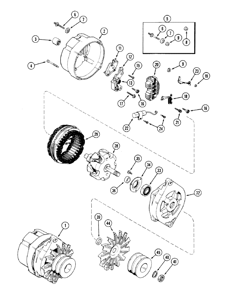 Схема запчастей Case IH 4694 - (4-092) - A164233 ALTERNATOR (04) - ELECTRICAL SYSTEMS