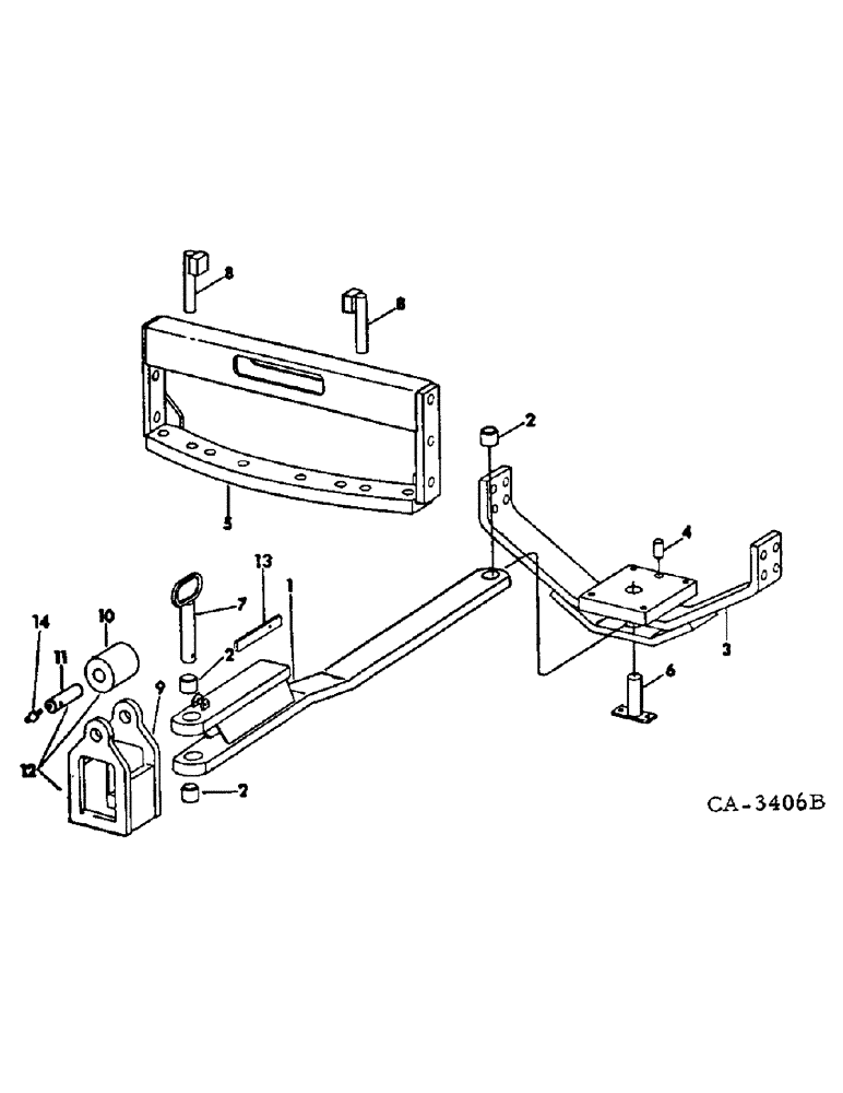 Схема запчастей Case IH 4786 - (09-3) - FRAME, DRAWBAR ASSY (12) - FRAME