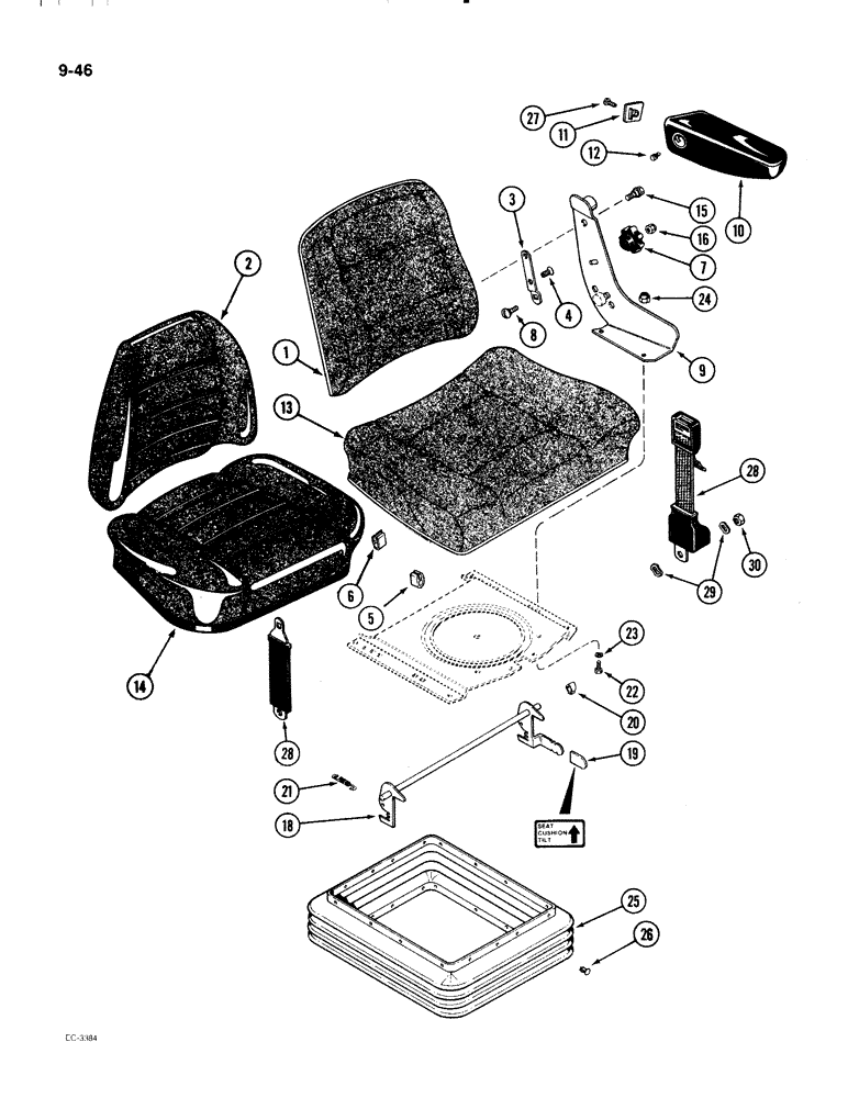 Схема запчастей Case IH 2096 - (9-046) - SEAT, AIR/OIL SUSPENSION (09) - CHASSIS/ATTACHMENTS