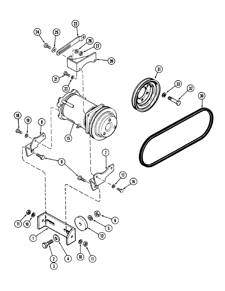 Схема запчастей Case IH 4694 - (9-484) - AIR CONDITIONING, DELCO REMY COMPRESSOR MOUNTING (09) - CHASSIS/ATTACHMENTS