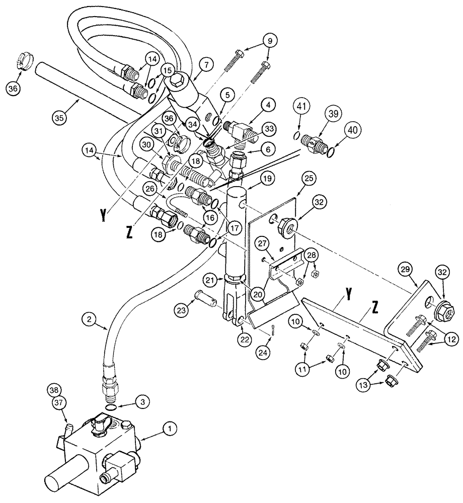 Схема запчастей Case IH 2366 - (08-29) - HYDRAULICS - UNLOADER CLUTCH - BSN JJC0253999 (07) - HYDRAULICS