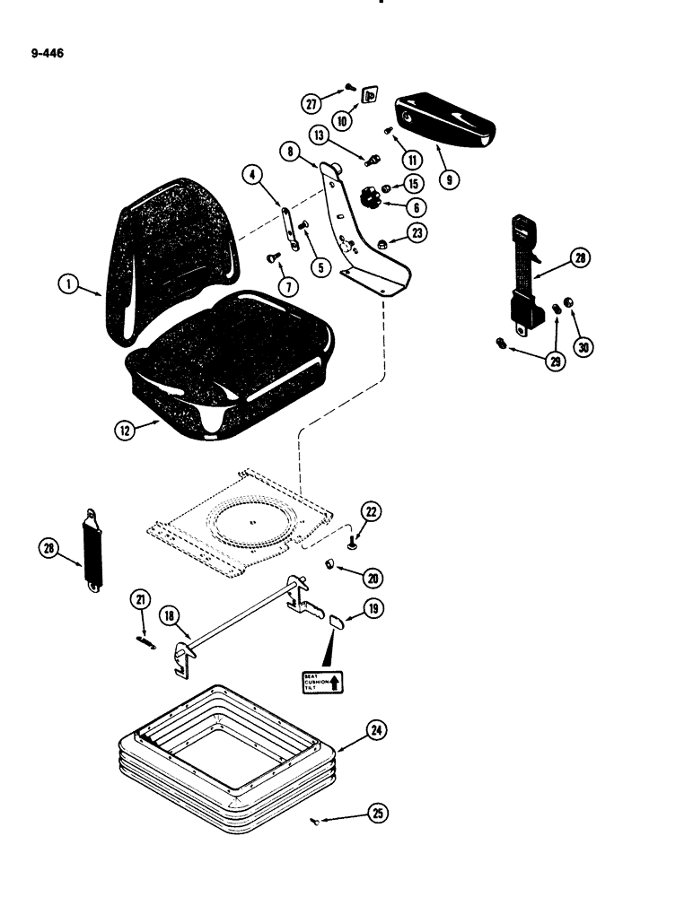 Схема запчастей Case IH 2294 - (9-446) - OPERATOR SEAT, AIR/OIL SUSPENSION, PRIOR TO P.I.N. 9938101 (09) - CHASSIS/ATTACHMENTS