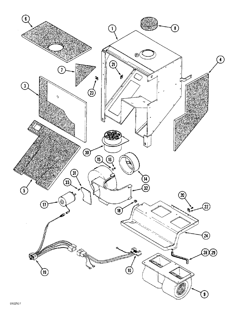 Схема запчастей Case IH 9380 QUADTRAC - (9-074) - AIR CONDITIONER AND HEATER MODULE ASSEMBLY, INTERNAL COMPONENTS (09) - CHASSIS/ATTACHMENTS