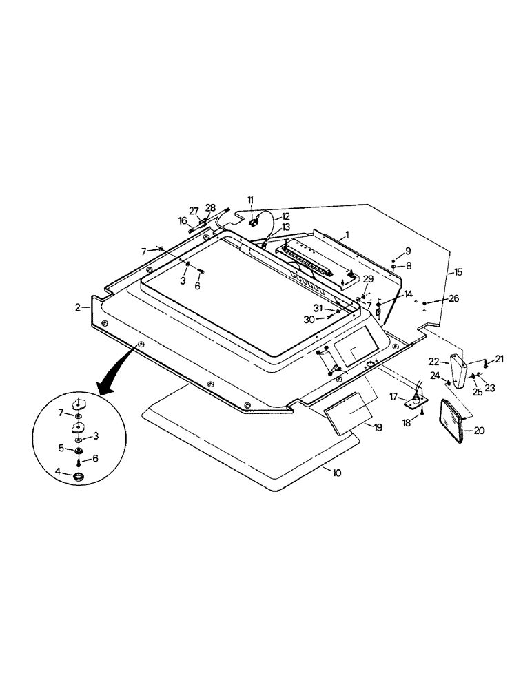 Схема запчастей Case IH 9110 - (01-08) - DELUXE OVERHEAD ASSEMBLY (10) - CAB