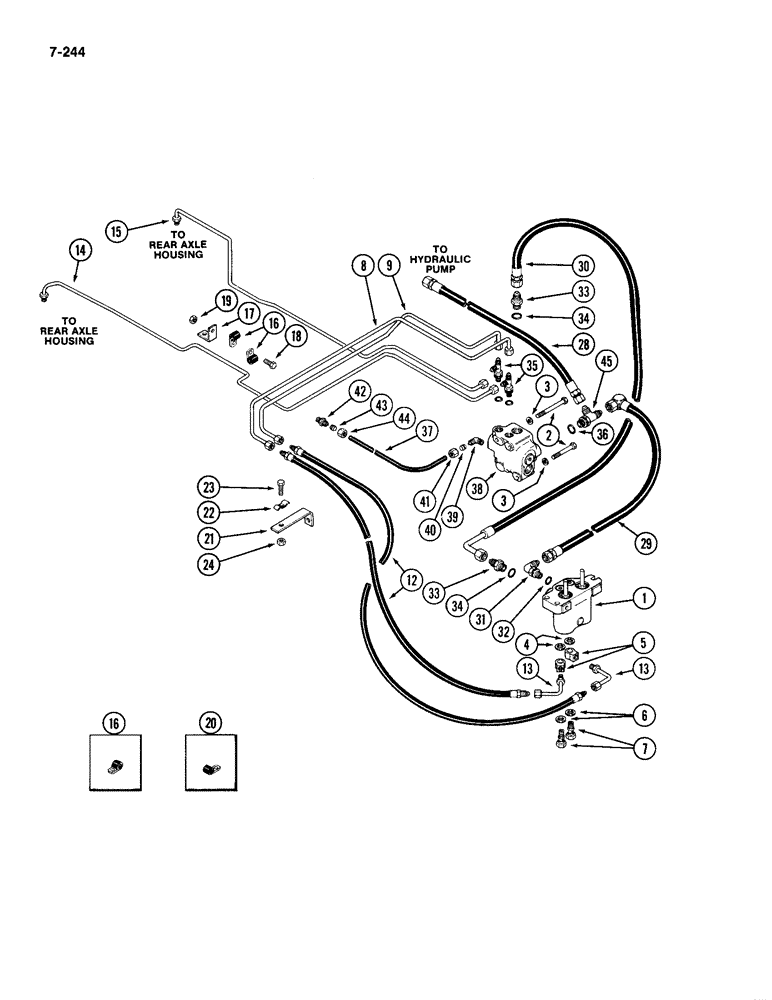 Схема запчастей Case IH 2094 - (7-244) - BRAKE VALVE, HOSES AND TUBES (07) - BRAKES