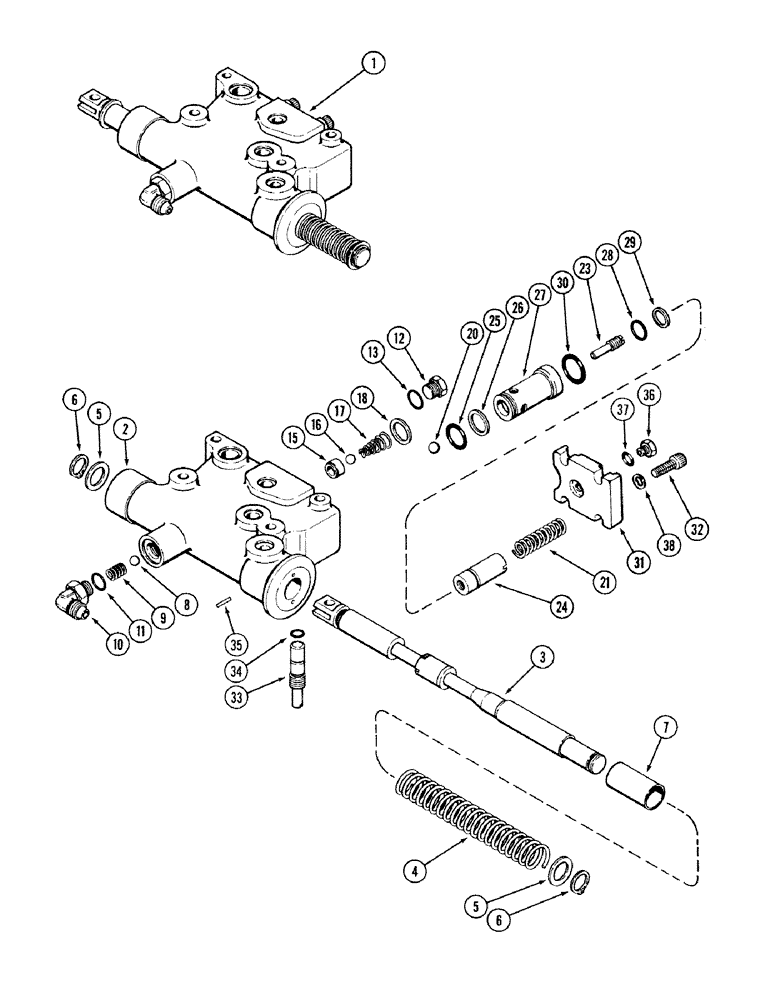 Схема запчастей Case IH 2394 - (8-120) - HITCH VALVE (08) - HYDRAULICS