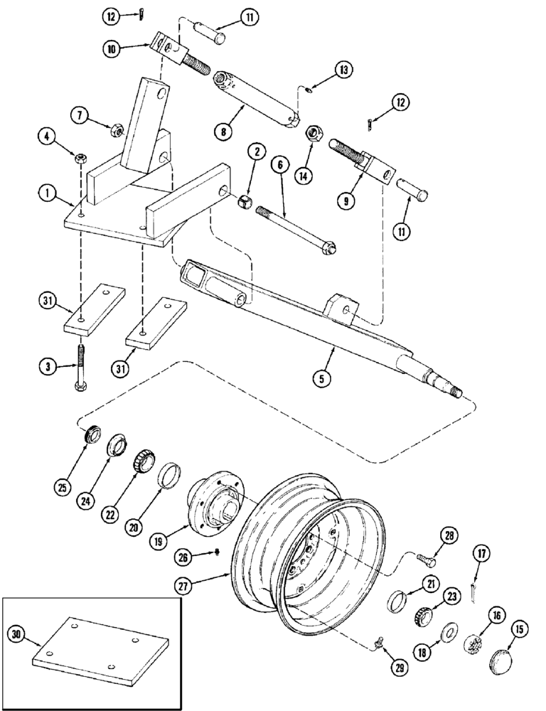 Схема запчастей Case IH 3950 - (9-25) - WING GAUGE WHEEL ATTACHMENT (09) - CHASSIS/ATTACHMENTS